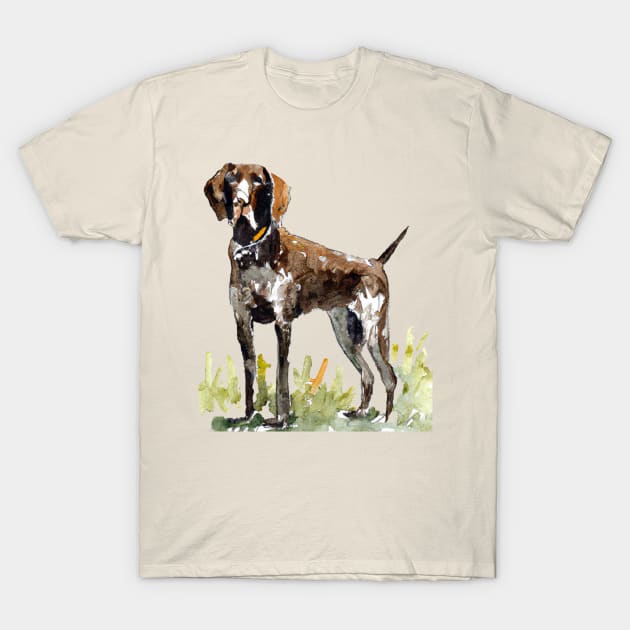 German Shorthaired Pointer Watercolor - Gift For Dog Lovers T-Shirt by Edd Paint Something